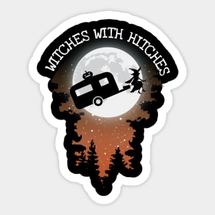 Witches With Hitches Halloween Sticker